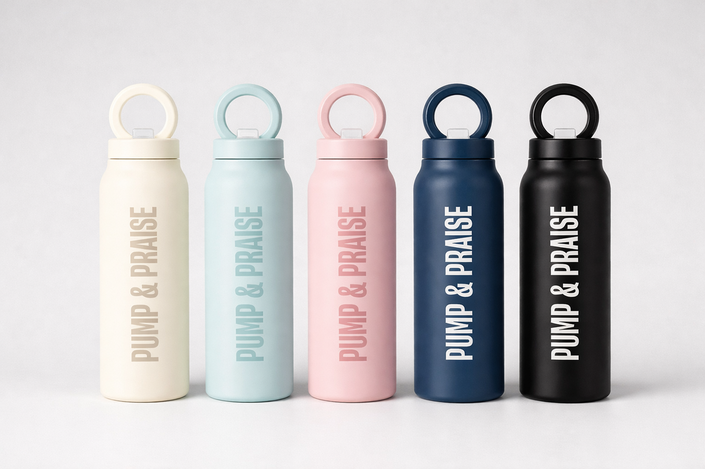 PUMP & PRAISE BLUSH PINK MAGNETIC LID STAINLESS STEEL BOTTLE